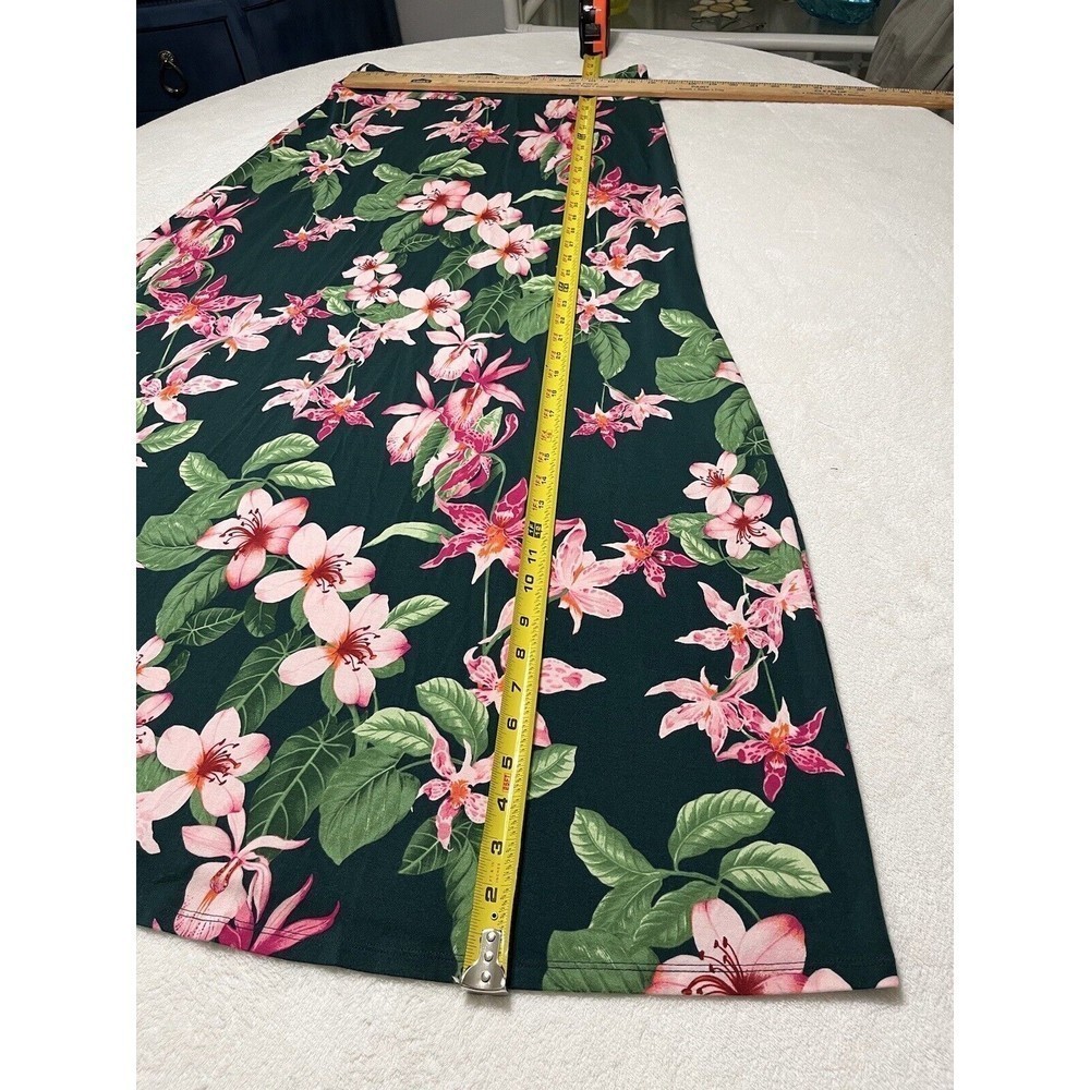Tommy Bahama Skirt size Medium Hawaiian Tropical Floral Print Stretch Maxi LONG! - Picture 3 of 12